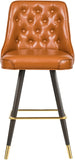 Portnoy Elegant Faux Leather Counter/Bar Stool Set with Button Tufting and Gold Accents, 2-Pack