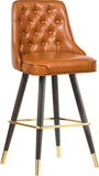 Portnoy Elegant Faux Leather Counter/Bar Stool Set with Button Tufting and Gold Accents, 2-Pack