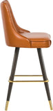 Portnoy Elegant Faux Leather Counter/Bar Stool Set with Button Tufting and Gold Accents, 2-Pack