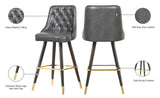 Portnoy Elegant Faux Leather Counter/Bar Stool Set with Button Tufting and Gold Accents, 2-Pack