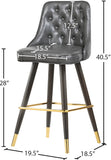 Portnoy Elegant Faux Leather Counter/Bar Stool Set with Button Tufting and Gold Accents, 2-Pack