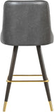 Portnoy Elegant Faux Leather Counter/Bar Stool Set with Button Tufting and Gold Accents, 2-Pack
