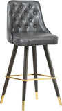 Portnoy Elegant Faux Leather Counter/Bar Stool Set with Button Tufting and Gold Accents, 2-Pack