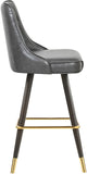 Portnoy Elegant Faux Leather Counter/Bar Stool Set with Button Tufting and Gold Accents, 2-Pack