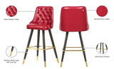 Portnoy Elegant Faux Leather Counter/Bar Stool Set with Button Tufting and Gold Accents, 2-Pack