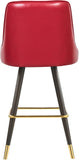 Portnoy Elegant Faux Leather Counter/Bar Stool Set with Button Tufting and Gold Accents, 2-Pack