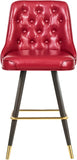 Portnoy Elegant Faux Leather Counter/Bar Stool Set with Button Tufting and Gold Accents, 2-Pack