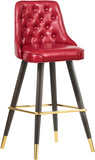 Portnoy Elegant Faux Leather Counter/Bar Stool Set with Button Tufting and Gold Accents, 2-Pack
