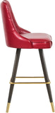 Portnoy Elegant Faux Leather Counter/Bar Stool Set with Button Tufting and Gold Accents, 2-Pack