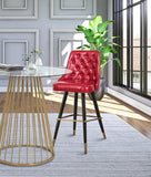 Portnoy Elegant Faux Leather Counter/Bar Stool Set with Button Tufting and Gold Accents, 2-Pack