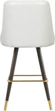 Portnoy Elegant Faux Leather Counter/Bar Stool Set with Button Tufting and Gold Accents, 2-Pack
