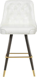 Portnoy Elegant Faux Leather Counter/Bar Stool Set with Button Tufting and Gold Accents, 2-Pack