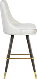 Portnoy Elegant Faux Leather Counter/Bar Stool Set with Button Tufting and Gold Accents, 2-Pack