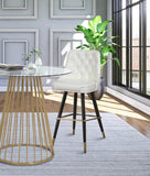 Portnoy Elegant Faux Leather Counter/Bar Stool Set with Button Tufting and Gold Accents, 2-Pack