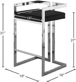 Ezra Velvet Counter Stool Set of 2 - Modern Design with Chrome Base for Stylish Home Bar Decor