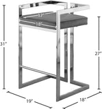 Ezra Velvet Counter Stool Set of 2 - Modern Design with Chrome Base for Stylish Home Bar Decor