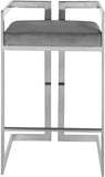 Ezra Velvet Counter Stool Set of 2 - Modern Design with Chrome Base for Stylish Home Bar Decor