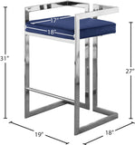 Ezra Velvet Counter Stool Set of 2 - Modern Design with Chrome Base for Stylish Home Bar Decor