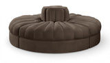 Rummi - Round Velvet Performance Fabric Upholstered 4 Piece Modular Sofa