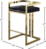 Ezra Velvet Counter Stool Set of 2 - Modern Design with Chrome Base for Stylish Home Bar Decor