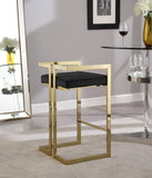 Ezra Velvet Counter Stool Set of 2 - Modern Design with Chrome Base for Stylish Home Bar Decor