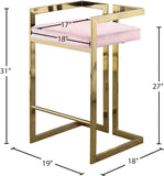 Ezra Velvet Counter Stool Set of 2 - Modern Design with Chrome Base for Stylish Home Bar Decor