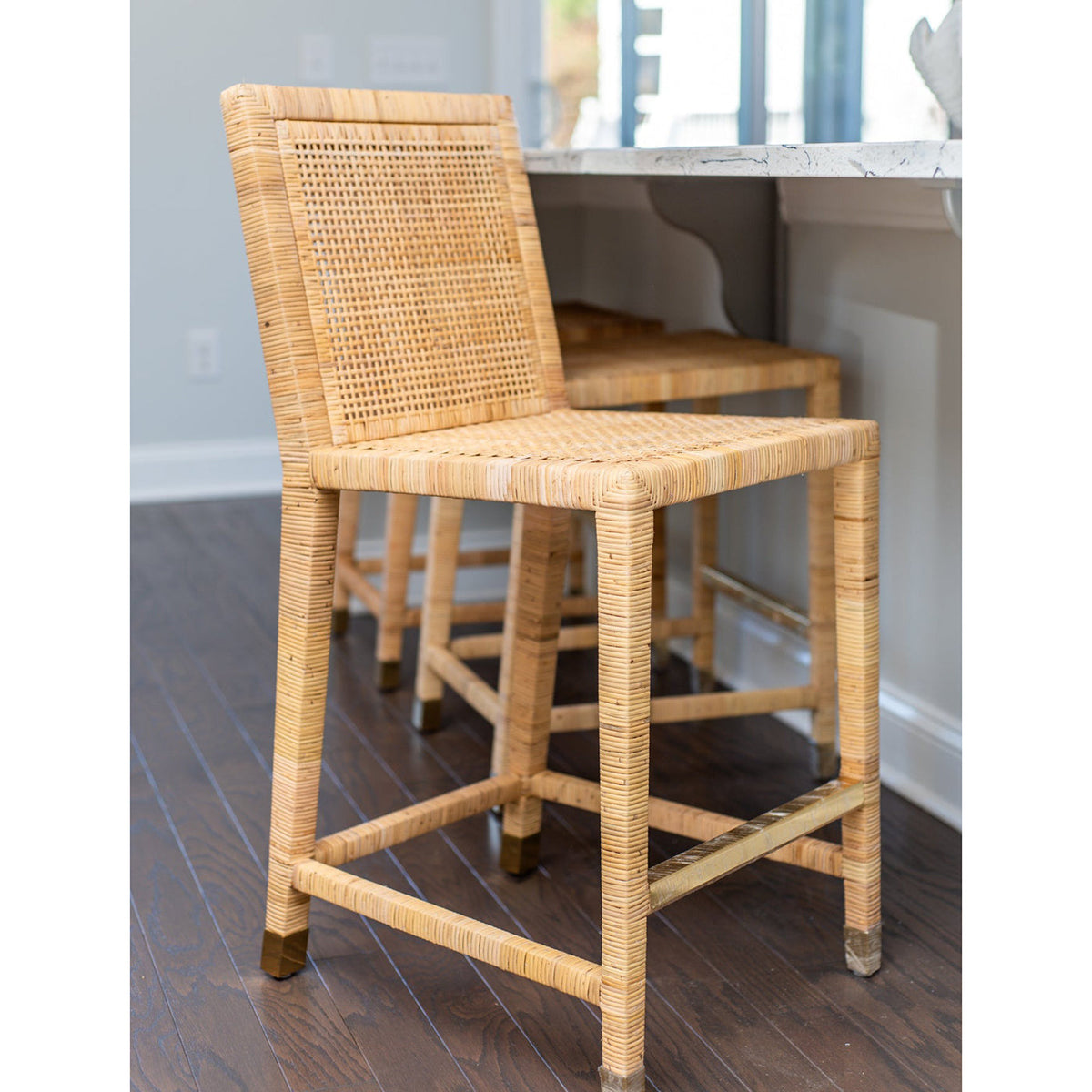 Hayes Counter Stool w/Brass End Caps