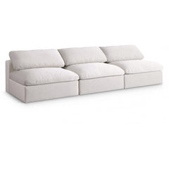 Serene Linen Textured Fabric Deluxe Comfort Modular Armless Sofa