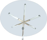 Mercury Acrylic Gold Pedestal Dining Table with Clear Tempered Glass Top for Modern Living Spaces