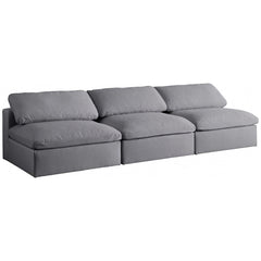 Serene Linen Textured Fabric Deluxe Comfort Modular Armless Sofa