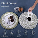 Melange Green & White Braided Cotton Placemat set of 6
