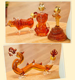 12 Chinese Zodiac Wine & Whiskey Decanter Set | Set of 12 Miniature Hand Blown Decanters | New Year Table Decoration, Constellation Glassware, Personalized Animal Red Wine Carafe Gift 150 ML