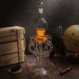 Tall Octopus Whiskey and Wine Decanter 500ml 16.5" H by The Wine Savant - Extraordinary Detail, Kraken Sea, Nautical Gifts, Sea Lover Gifts!