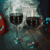 Stemmed Skeleton Wine Glasses Set of 2