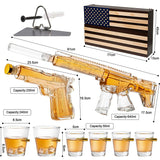 AR15 Whiskey Gun Decanter Flag Set - 1000ml Rifle & Pistol Set - Hanging Storage American Flag Gift Box & Bullet Glasses & Shot Glass, Great Gift for Army, Navy, Marines, Veterans & Gun Enthusiasts