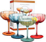 Khen Flower Modern Wavy Glass Coupes Martini