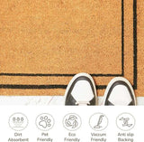Beige Coir Doormat with Border - 17x30"
