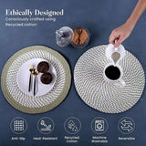 Handmade Melange Rope Braided Placemats, 6 pcs Green (8 Units)