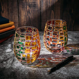 Renaissance Stained Glass Windows, (Stemless Wine Glasses)