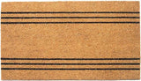 Beige Coir Doormat with Stripes – 17x30" Basic Plain