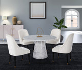 Omni Contemporary 48-Inch Round Dining Table with Realistic Faux Marble Finish for Modern Homes