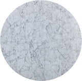Omni Contemporary 48-Inch Round Dining Table with Realistic Faux Marble Finish for Modern Homes