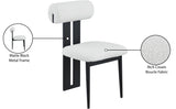 Dario Dining Chairs - Set of 2 Contemporary Boucle Upholstered Chairs with Stylish Black Frames