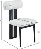 Dario Dining Chairs - Set of 2 Contemporary Boucle Upholstered Chairs with Stylish Black Frames