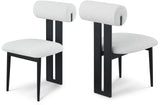 Dario Dining Chairs - Set of 2 Contemporary Boucle Upholstered Chairs with Stylish Black Frames