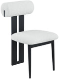 Dario Dining Chairs - Set of 2 Contemporary Boucle Upholstered Chairs with Stylish Black Frames