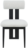 Dario Dining Chairs - Set of 2 Contemporary Boucle Upholstered Chairs with Stylish Black Frames