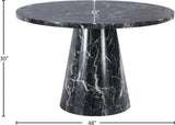 Omni Contemporary 48-Inch Round Dining Table with Realistic Faux Marble Finish for Modern Homes