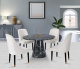 Omni Contemporary 48-Inch Round Dining Table with Realistic Faux Marble Finish for Modern Homes