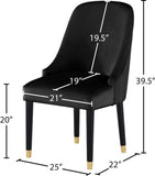 Omni Contemporary Dining Chair Set - Elegant Velvet Upholstery with Gold-Tipped Legs for Comfort